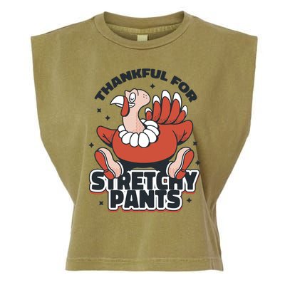 Thankful For Stretchy Pants Funny Turkey Garment-Dyed Women's Muscle Tee