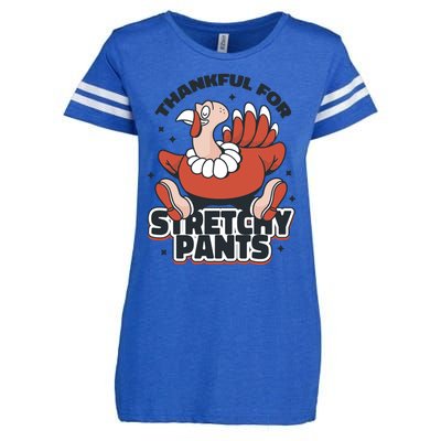 Thankful For Stretchy Pants Funny Turkey Enza Ladies Jersey Football T-Shirt