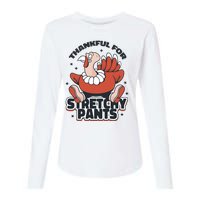 Thankful For Stretchy Pants Funny Turkey Womens Cotton Relaxed Long Sleeve T-Shirt