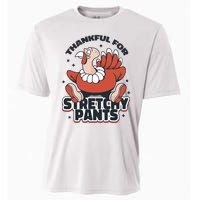 Thankful For Stretchy Pants Funny Turkey Cooling Performance Crew T-Shirt