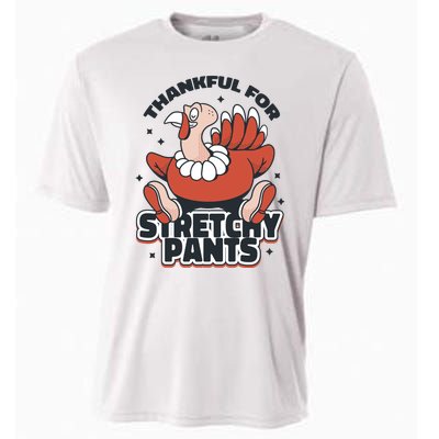 Thankful For Stretchy Pants Funny Turkey Cooling Performance Crew T-Shirt