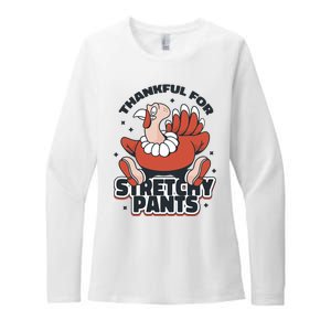 Thankful For Stretchy Pants Funny Turkey Womens CVC Long Sleeve Shirt