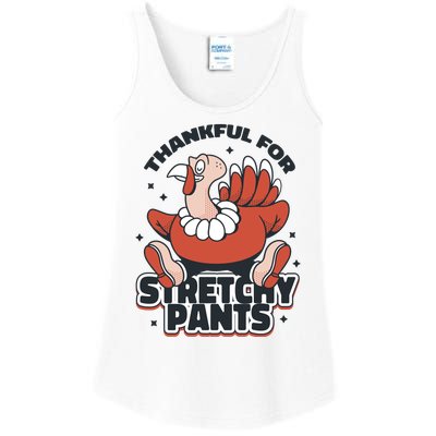 Thankful For Stretchy Pants Funny Turkey Ladies Essential Tank