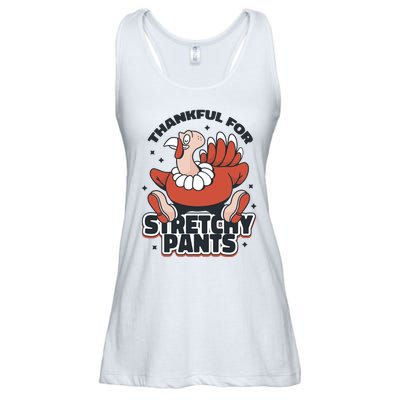 Thankful For Stretchy Pants Funny Turkey Ladies Essential Flowy Tank