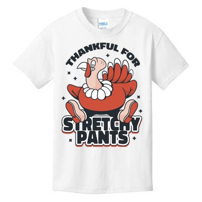 Thankful For Stretchy Pants Funny Turkey Kids T-Shirt