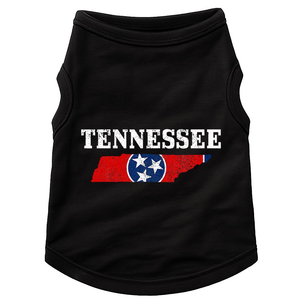 Tennessee Flag State Map Pride Vintage Nashville Tn Doggie Tank