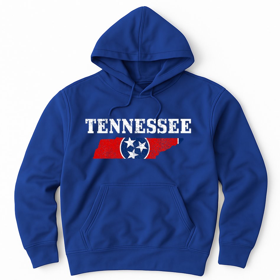Tennessee Flag State Map Pride Vintage Nashville Tn Hoodie