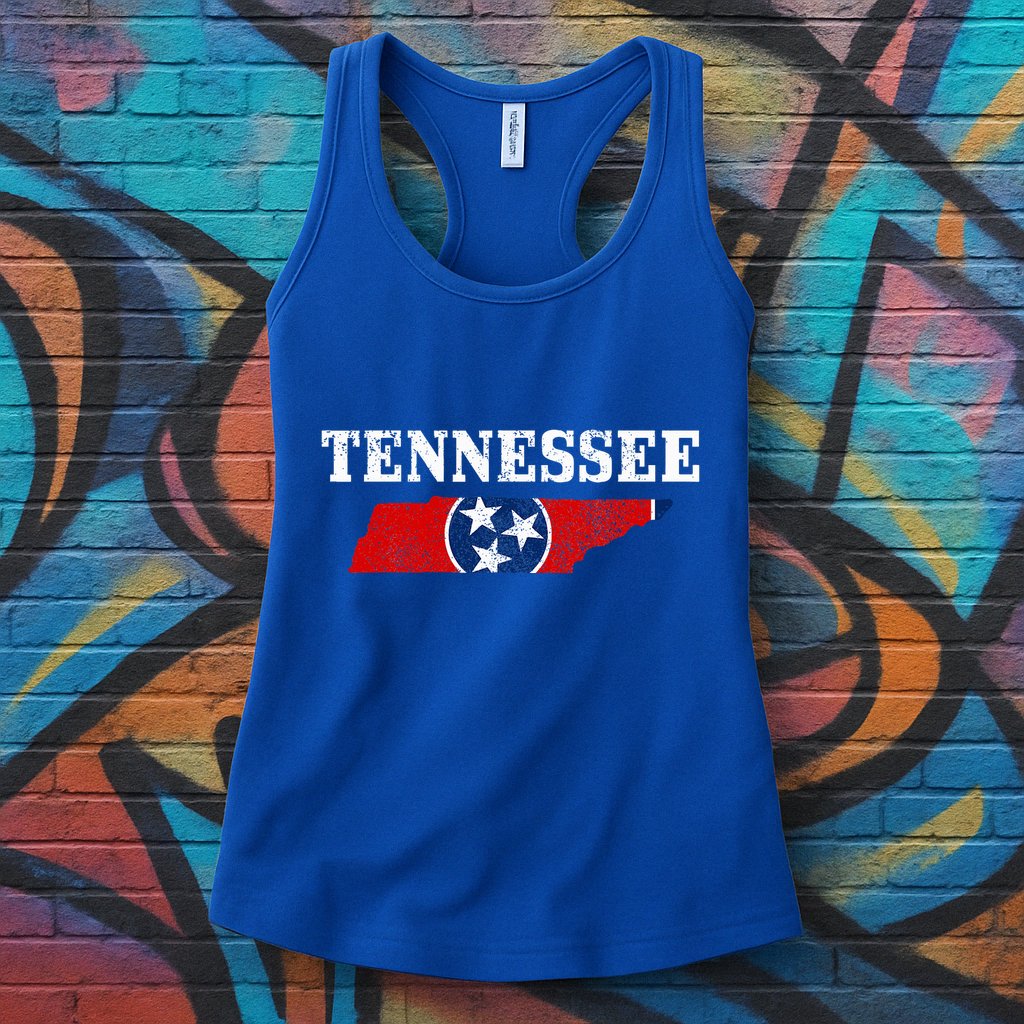Tennessee Flag State Map Pride Vintage Nashville Tn Womens Tank Top