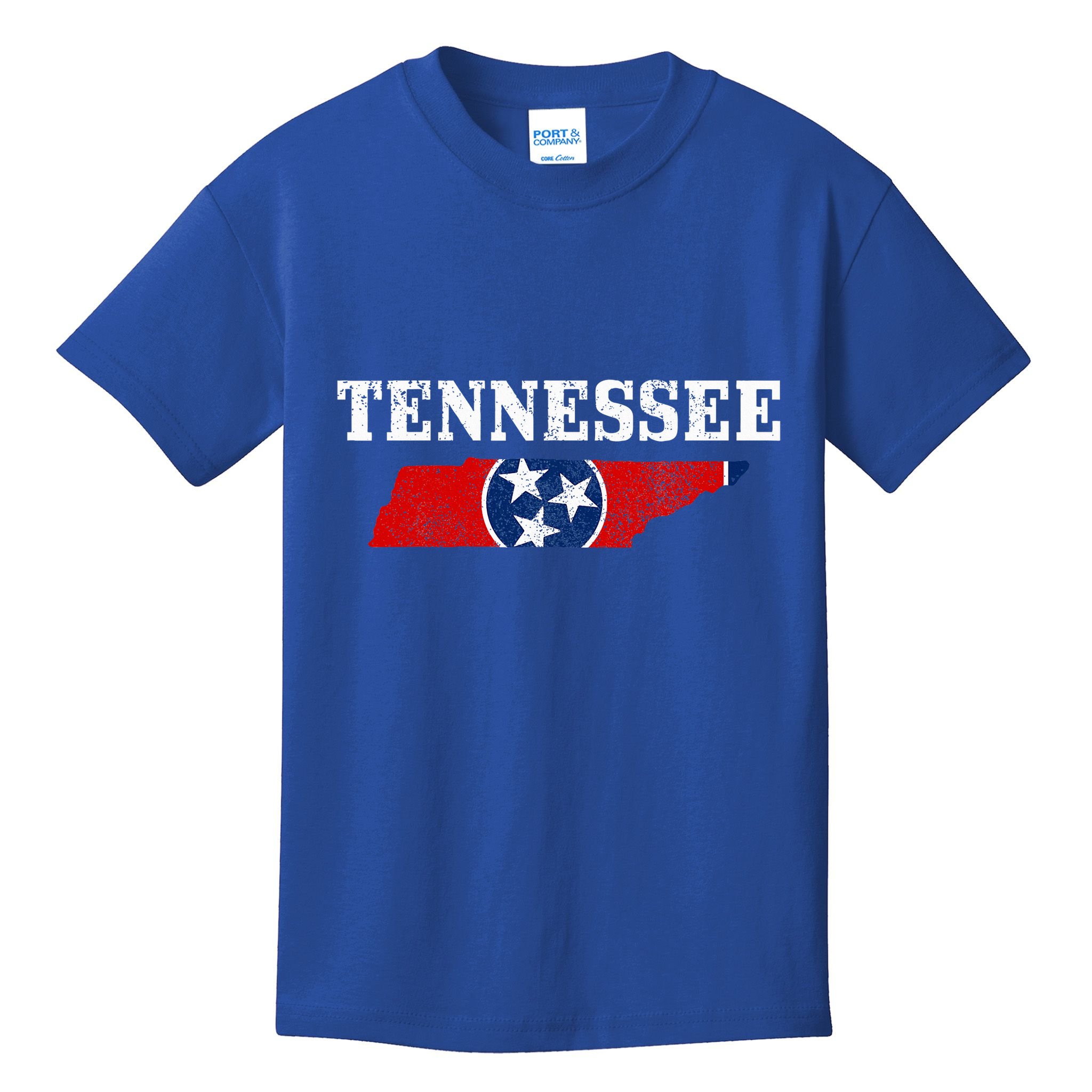 Tennessee Flag State Map Pride Vintage Nashville Tn Kids T-Shirt