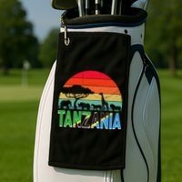 Tanzania Flag Serengeti Safari Africa Tanzanian Retro Golf Towel