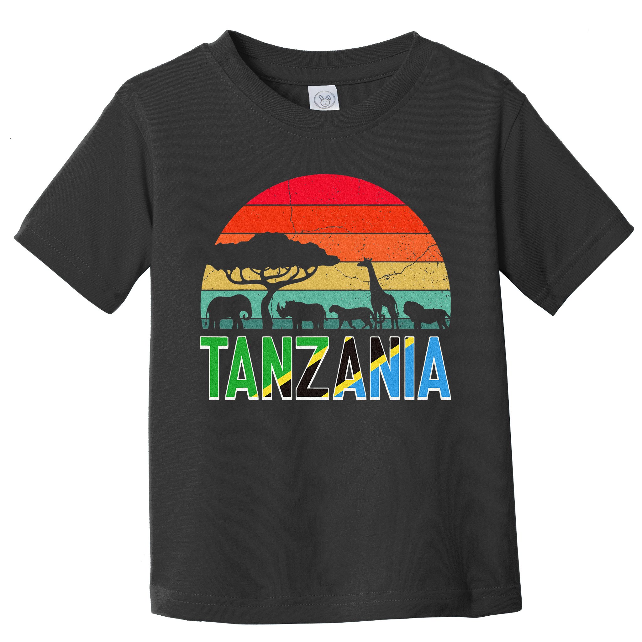 Tanzania Flag Serengeti Safari Africa Tanzanian Retro Toddler T-Shirt
