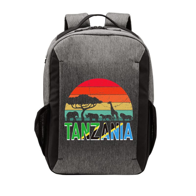 Tanzania Flag Serengeti Safari Africa Tanzanian Retro Vector Backpack