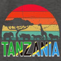 Tanzania Flag Serengeti Safari Africa Tanzanian Retro Vector Backpack