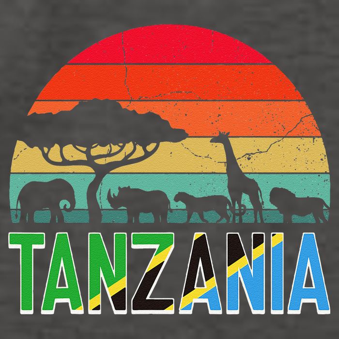 Tanzania Flag Serengeti Safari Africa Tanzanian Retro Vector Backpack