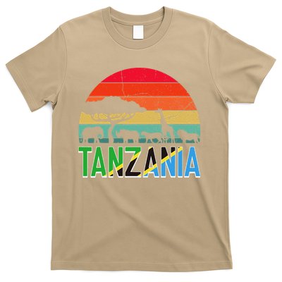 Tanzania Flag Serengeti Safari Africa Tanzanian Retro T-Shirt