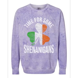 Time For Some Shenanigans Ireland Gift Colorblast Crewneck Sweatshirt