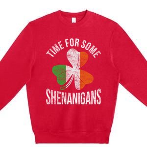 Time For Some Shenanigans Ireland Gift Premium Crewneck Sweatshirt