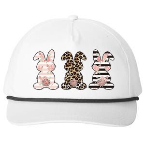 Three Floral Stylish Bunnies Snapback Five-Panel Rope Hat