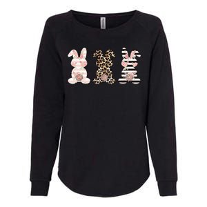 Three Floral Stylish Bunnies Womens California Wash Sweatshirt