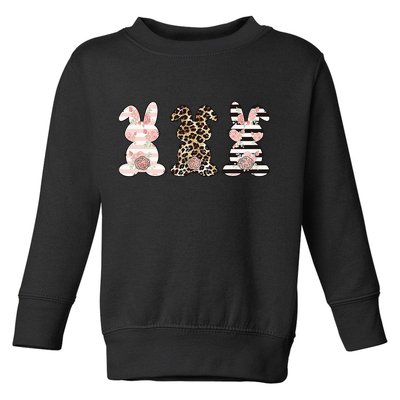 Three Floral Stylish Bunnies Toddler Sweatshirt
