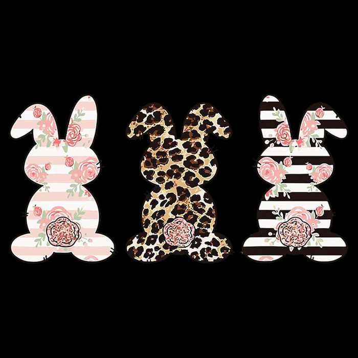 Three Floral Stylish Bunnies Toddler Hoodie