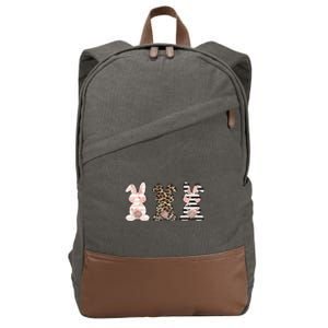 Three Floral Stylish Bunnies Cotton Canvas Backpack