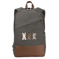Three Floral Stylish Bunnies Cotton Canvas Backpack