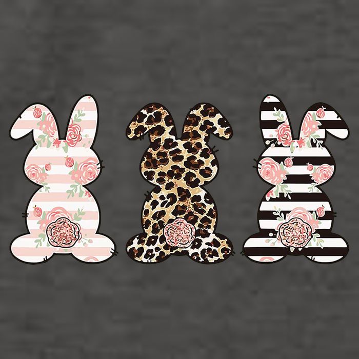 Three Floral Stylish Bunnies Vector Backpack