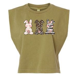 Three Floral Stylish Bunnies Garment-Dyed Women's Muscle Tee