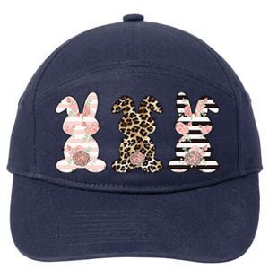 Three Floral Stylish Bunnies 7-Panel Snapback Hat