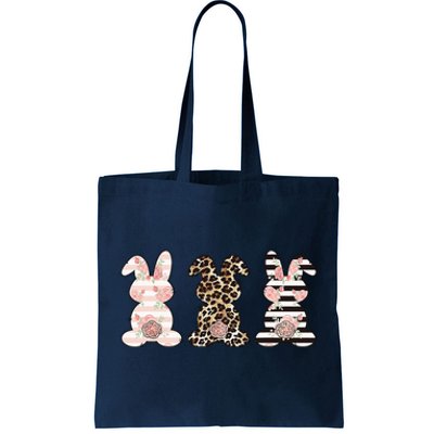 Three Floral Stylish Bunnies Tote Bag