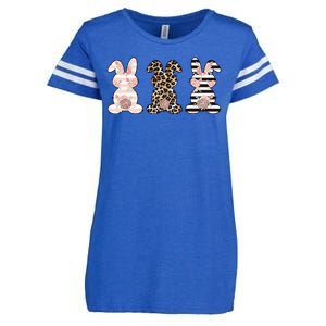 Three Floral Stylish Bunnies Enza Ladies Jersey Football T-Shirt