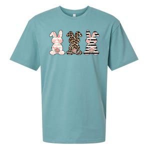 Three Floral Stylish Bunnies Sueded Cloud Jersey T-Shirt