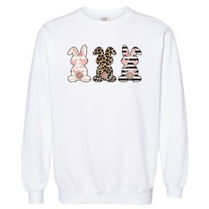 Three Floral Stylish Bunnies Garment-Dyed Sweatshirt