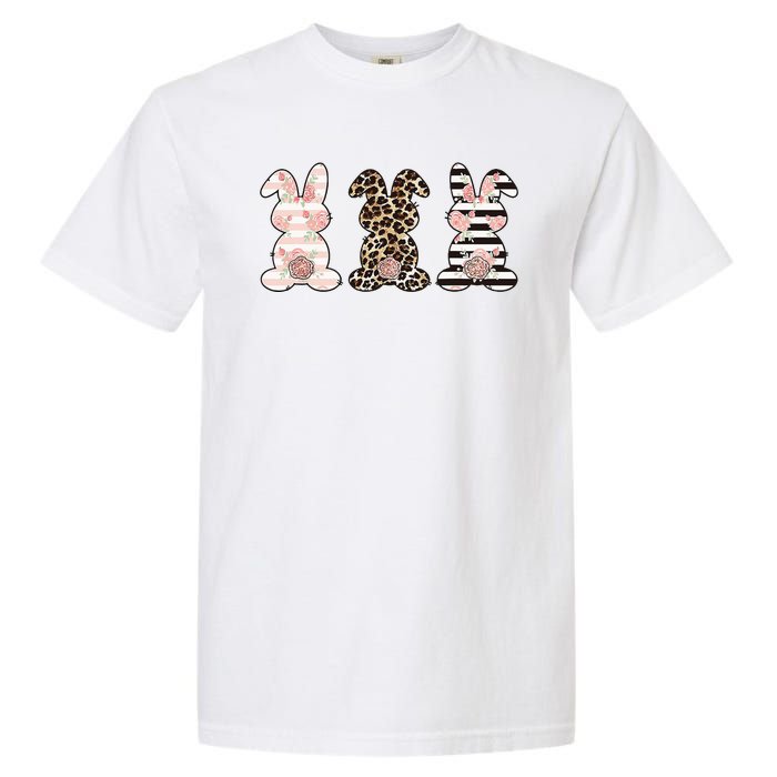 Three Floral Stylish Bunnies Garment-Dyed Heavyweight T-Shirt