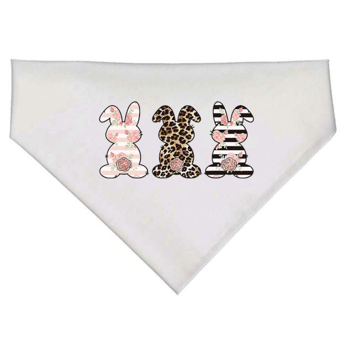 Three Floral Stylish Bunnies USA-Made Doggie Bandana