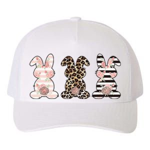 Three Floral Stylish Bunnies Yupoong Adult 5-Panel Trucker Hat