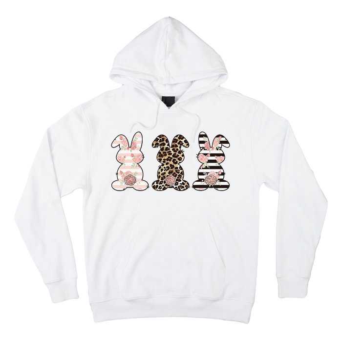 Three Floral Stylish Bunnies Hoodie