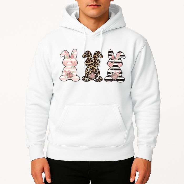Three Floral Stylish Bunnies Hoodie