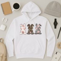 Three Floral Stylish Bunnies Hoodie
