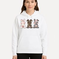Three Floral Stylish Bunnies Hoodie
