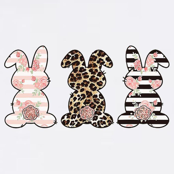 Three Floral Stylish Bunnies Hoodie
