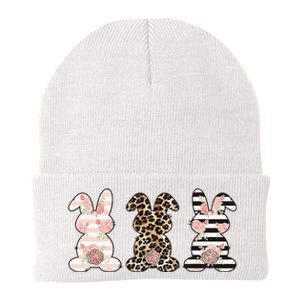 Three Floral Stylish Bunnies Knit Cap Winter Beanie