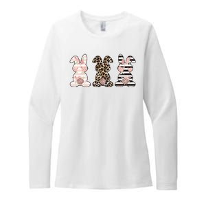 Three Floral Stylish Bunnies Womens CVC Long Sleeve Shirt