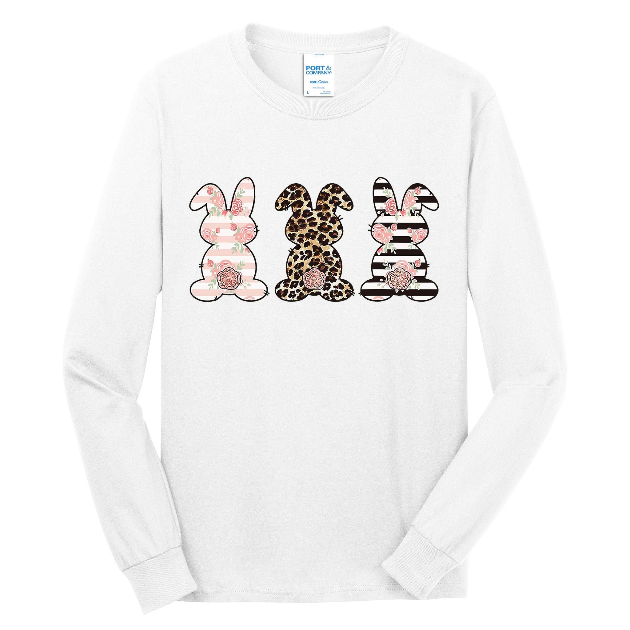 Three Floral Stylish Bunnies Tall Long Sleeve T-Shirt