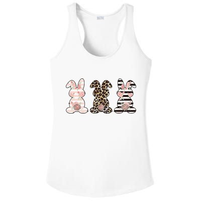Three Floral Stylish Bunnies Ladies PosiCharge Competitor Racerback Tank