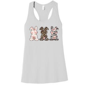 Three Floral Stylish Bunnies Women's Racerback Tank