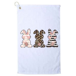 Three Floral Stylish Bunnies Platinum Collection Golf Towel