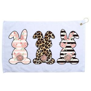 Three Floral Stylish Bunnies Grommeted Golf Towel