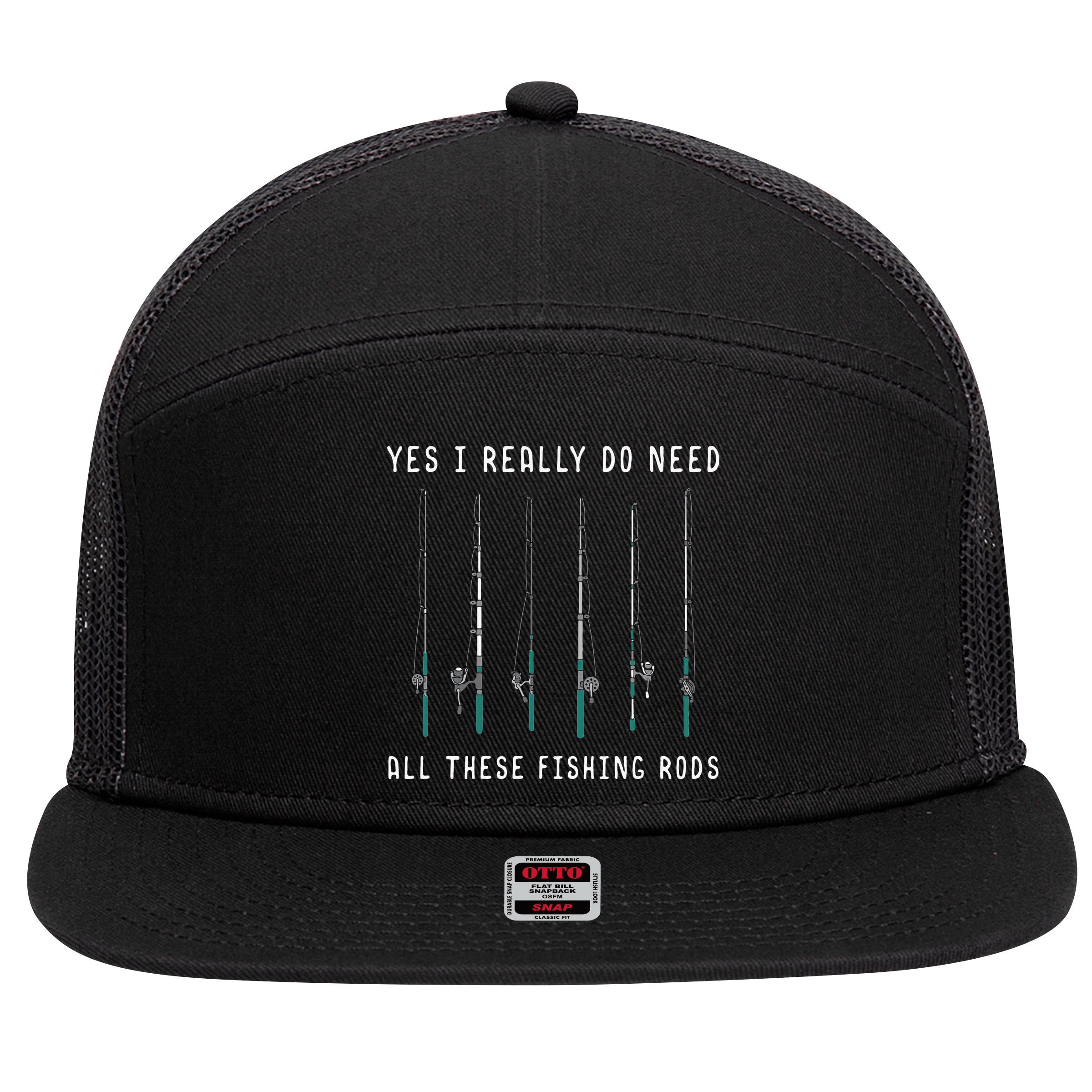 Trout Fishing Steelhead Rainbow Trout Whisperer 7 Panel Mesh Trucker Snapback Hat